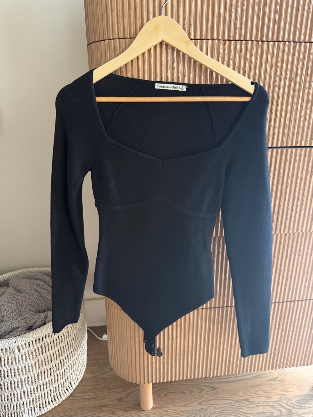 Abercrombie & Fitch Black Long-Sleeve Bodysuit
